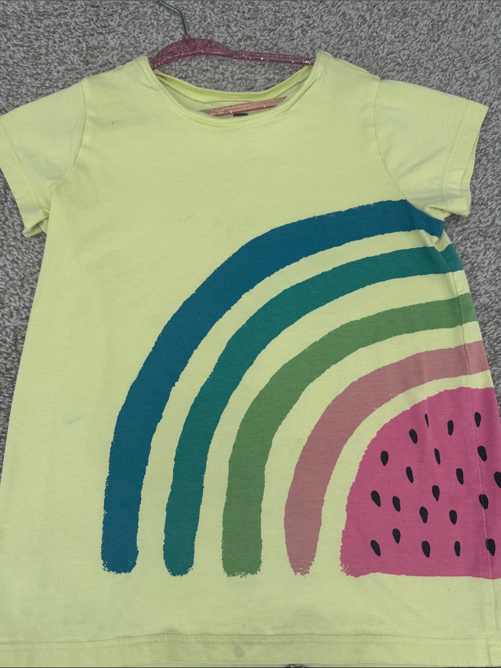 Tea Collection Lime Green Rainbow & Watermelon Graphic Tee